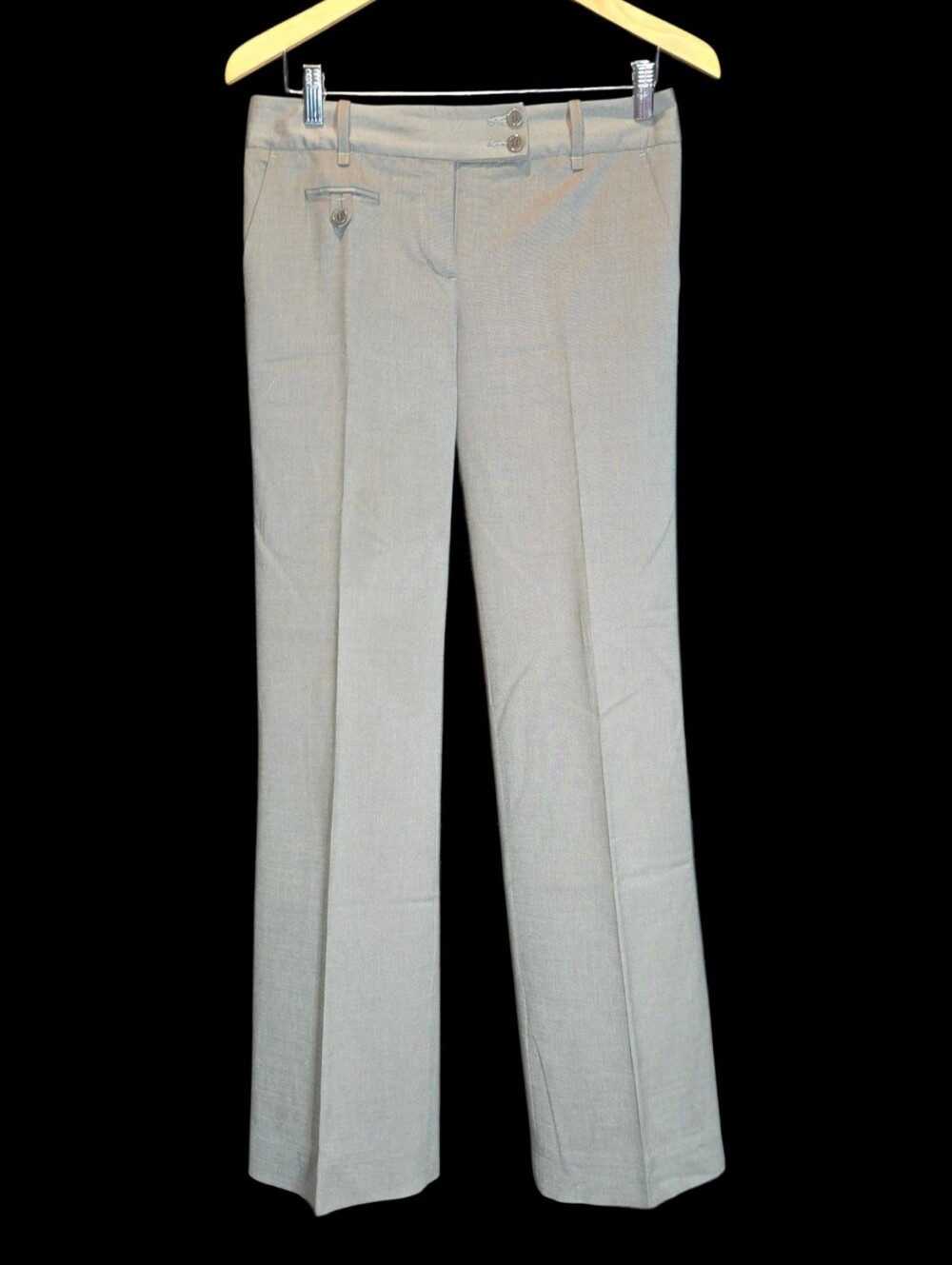 BCBGMaxAzria Light Gray Straight Leg Dress Trousers